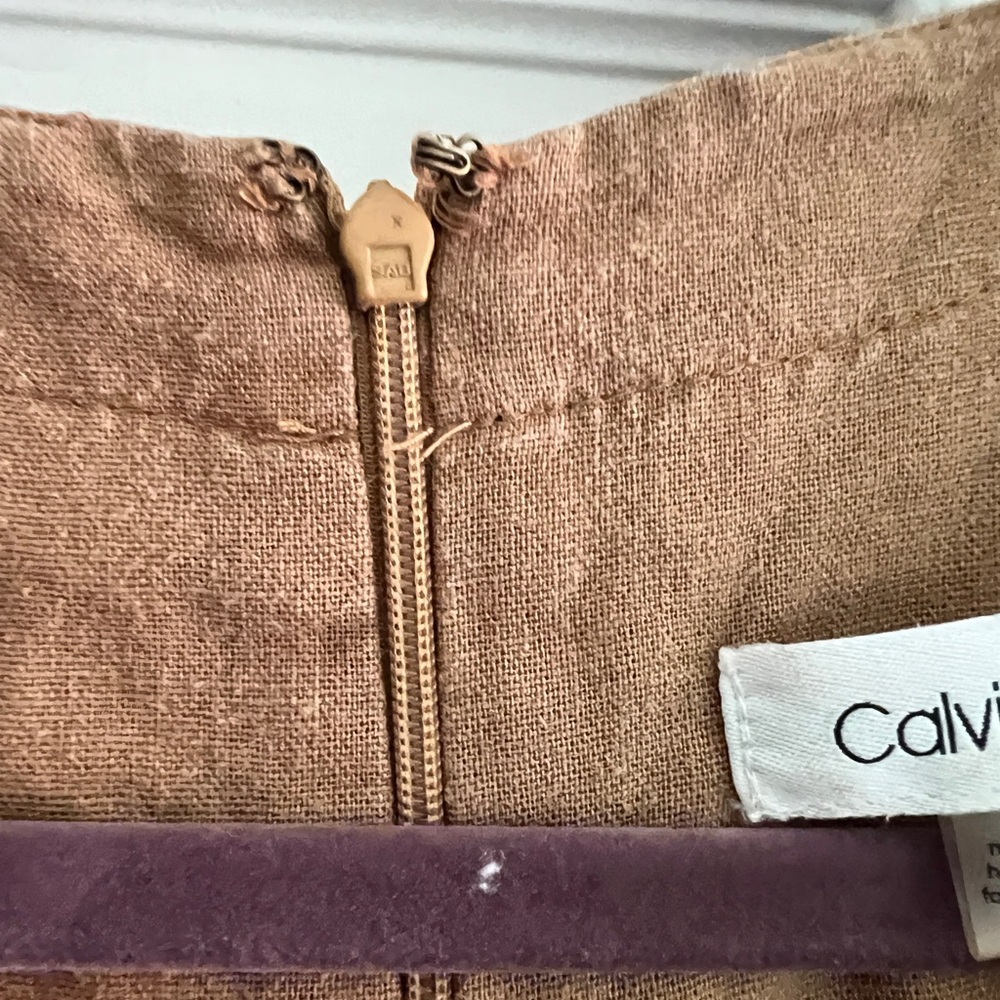 Calvin Klein Tan Jumpsuit and Brown Linen Dress Bundle - Picture 6 of 16